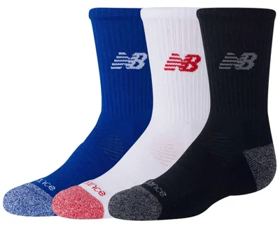 Produktbild von Socken New Balance, Active Crew, schwarz, weiß, blau, für Kinder (3 Paar), unisex