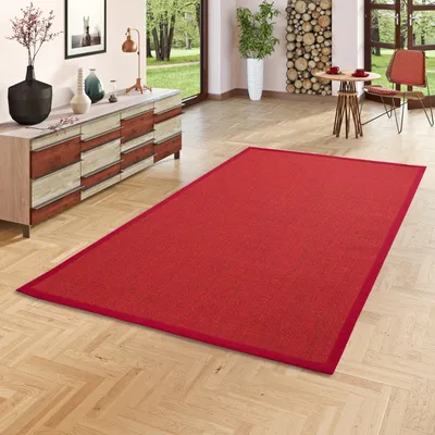 Produktbild von Sisalteppich Natura Rot Bordüre Rot, Größe:160x230 cm