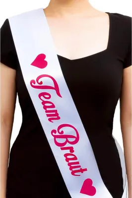 Produktbild von Oblique Unique Schärpe Team Braut JGA Junggesellinnenabschied Hen Party weiß