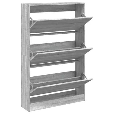 Image de vidaXL Armoire à chaussures Gris Sonoma 80x21x125,5 cm Bois composite