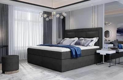 Obrázok produktu pre Boxspringová posteľ s úložným priestorom 180x200 TERIVO - čierna 1