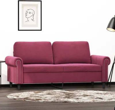 Produktbild von 2-Sitzer-Sofa Weinrot 140 cm Samt 359533