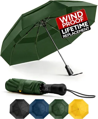 Produktbild von Faltbarer Herrenregenschirm, windbeständig, automatisch, für unterwegs