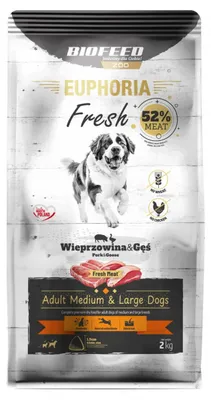 Zdjęcie produktu dla Sucha karma dla psa BIOFEED Euphoria Medium & Large Wieprzowina Gęś 2kg