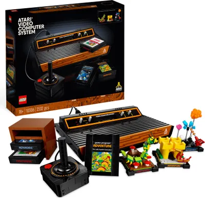 Image de LEGO 10306 Icons Atari 2600 Set pour adultes, cadeau nostalgique des années 80 pour les joueurs avec console de jeu vidéo rétro et modules enfichables de réplique