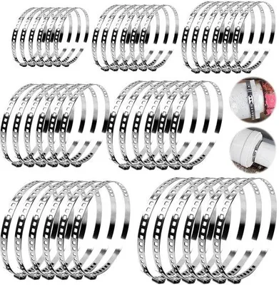 Produktbild von Famanu Schlauchschellen Set - 42 Teile - Robustes und Rostfreies Material - Verstellbare Klemmen - Für Boot und Auto - Verschiedene Größen