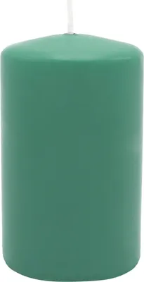 Produktbild von Stumpenkerze aus Paraffin, Smaragd, WENZEL, 100/70 mm, Brenndauer ca. 44h, selbstverlöschend