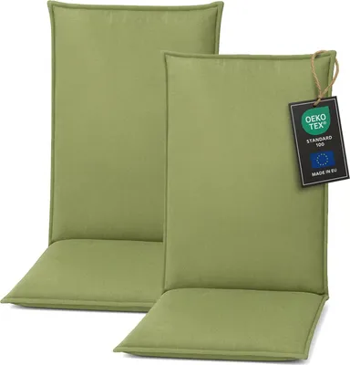 Produktbild von Pillows24 Sitzkissen Stuhl Outdoor - 120x50x8 cm / Grün – Kissen, Stuhlsitzkissen, Sitzpolster für Gartenmöbel, Gartenstuhl