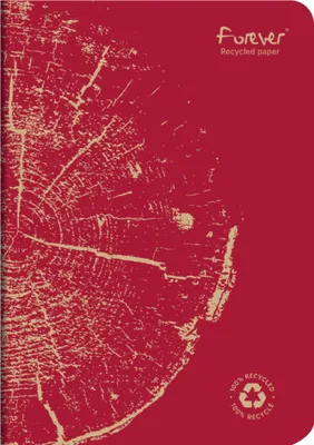 Produktbild von Forever 5x Notizheft A5, 48 Bl liniert, Weißes RC Papier 90g - Ziegelrot 684863C