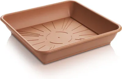 Produktbild von Eckiger Blumentopf-Untersetzer aus Terracotta, quadratisch, Kunststoff, 34 cm