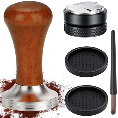Productafbeelding van Elzusha - Espresso Tamper en Leveler met Schoonmaakborstel