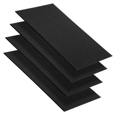Produktbild von Vigevee 4 Stück Akustikplatten selbstklebend Schallschutzplatten Hohe Dichte Wandpaneel Vertikalstreifen Schwarz
