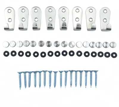 Edelstahl-Wandhaken, 8 Stück, silber, für Küche, Bad, Flur