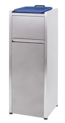 Produktbild von Casselin Edelstahl Mülltonne 110L Schwarz Fast Food Imbiss (CPS/CPSN), Farbe:Edelstahl