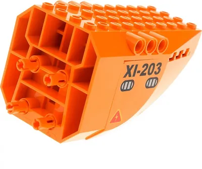 Produktbild von 1x Lego Flugzeug Rumpf 6x10x5 orange Cockpit Fenster XI-203 42602pb03 42601