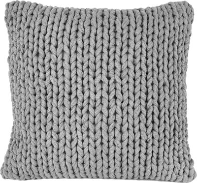 nielsen HOME Kissen Marlin gestrickt, 50x50 cm, Hellgrau,100% Baumwolle,Strick,® Standard 100, inkl. Füllkissen