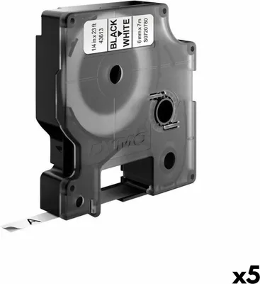 Produktbild von DYMO D1  Schriftband 43613   6mmx7.0m schwarz->weiß