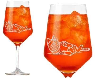 Produktbild von Exoda Weinglas Katzen Gravur 1 Stück 350 ml spülmaschinenfest