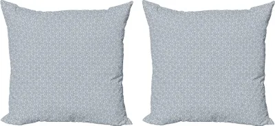 Immagine prodotto di Set copricuscino orientale ABAKUHAUS (2 pezzi), motivo geometrico con stelle in tonalità tenui, 60 x 60 cm, blu grigio bianco grigio