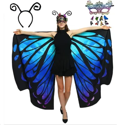 Productafbeelding van Vlindervleugels Kostuum - Fairy Wings - Feestelijke Aankleding - Dubbelzijdig Ontwerp - 11 stuks - Kleurrijk