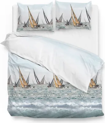 Productafbeelding van Zo Home Dekbedovertrek Katoen Satijn Kacie - blauw 240x200/220cm