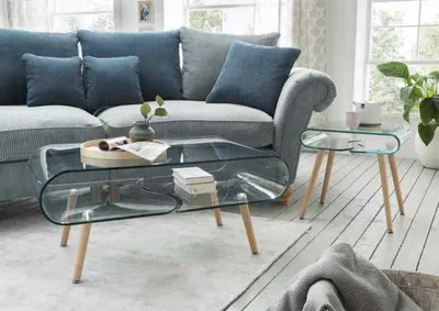 Produktbild von Couchtisch >5/215< in Klarglas, Massiv - 100x45x60cm (BxHxT)