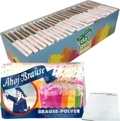 Produktbild von Frigeo Ahoj Brause Pulver 10Btl 4-fach (28x58g Packung) + usy Block