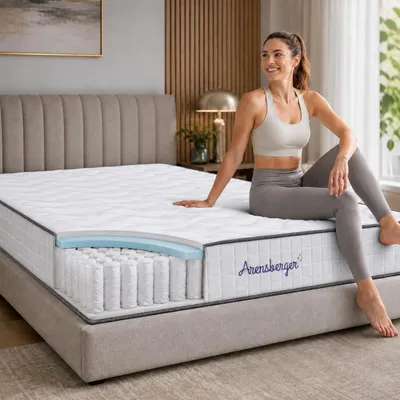 Immagine prodotto di Materasso a molle Arensberger JANA - Altezza 20 cm - Materasso con strato in schiuma - H3 Media rigidità - 7 zone - Molle - Comfort di riposo 160x200 cm