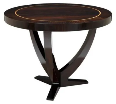 Produktbild von Casa Padrino Luxus Esstisch Mahagoni Holz Hochglanzbraun 100 x H. 76 cm - Runder Designer Hotel Tisch