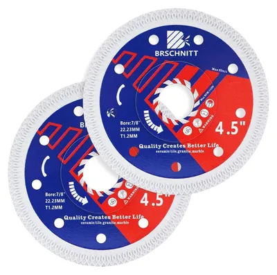 Image de Disque de tronçonnage diamanté de 115 mm, lot de 2, pour carrelage, céramique et granit