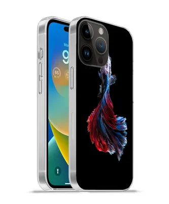 Produktbild von MuchoWow® Handyhülle Schutzhülle Hülle für Apple iPhone 14 Pro - Softcase Fisch - Schwanz - Schwarz Silikon Softcase Handy Hülle - Umschlag
