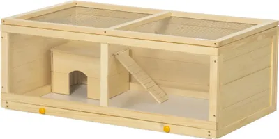 Produktbild von Hamsterkäfig - Holz - 100×58×38 cm - Klappdeckel - Dunkelbraun