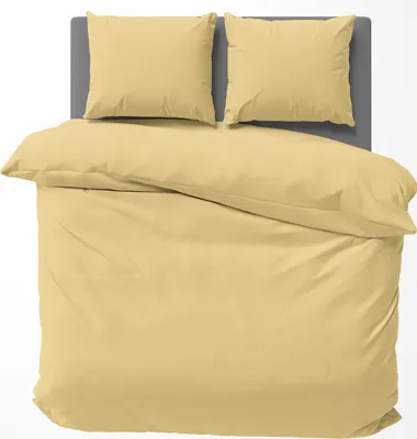 Produktbild von Bettwäsche 220x240 + 80x80 cm 100% Baumwolle Renforce Beige Uni Einfarbig Garnitur Set, 3 teilig