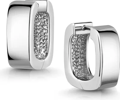 Produktbild von MATERIA by Matthias Wagner Silber Creolen eckig glänzend 925 Sterling Silber SO-228