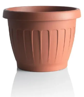 Image de Pot de fleurs "Terra" en plastique - Terracotta - D 20 x H 15,5 cm