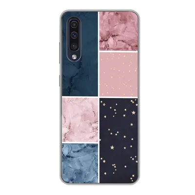 Produktbild von MuchoWow® Handyhülle Schutzhülle Hülle für Samsung Galaxy A50 Marmor - Rosa - Blau Silikon Softcase Handy Hülle - Mobiltelefonhülle