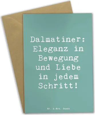 Produktbild von Mr. & Mrs. Panda babykarte Spruch Dalmatiner Charme - Meeresbrise - Geschenk, Hund, hochzeitskarten, vatertagskarte, Hunderassen Eigenschaften, Beschreibung, Grußkarte