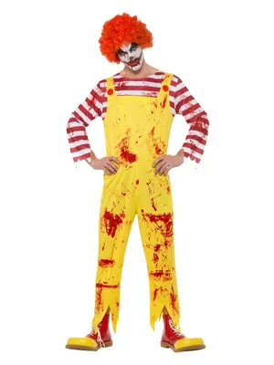 Image de Costume de clown  d'horreur, jaune & rouge, avec combinaison