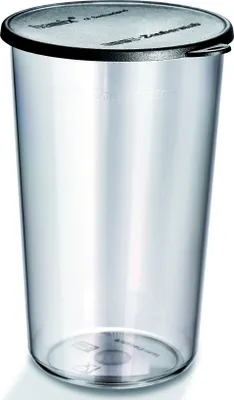 Der ESGE Zauberstab Mixbecher mit Deckel 600 ml ist ein durchsichtiger, zylindrischer Kunststoffbech