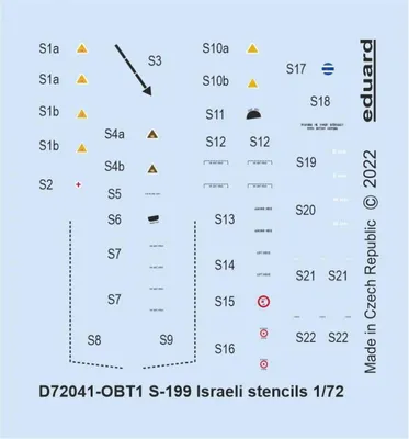 Produktbild von S-199 Israeli stencils - Eduard - / 1:72
