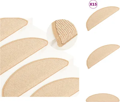 Obrázek produktu pro vidaXL Podložky na schody 15 ks. Krémová 56x17x3 cm - rohože na schody
