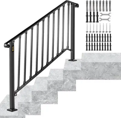 Productafbeelding van Famanu balustrade, trapleuning voor 4 of 5 treden - zwart