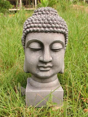 Produktbild von Buddha Kopf ca. 32cm - robust und wetterfest in original Steinoptik