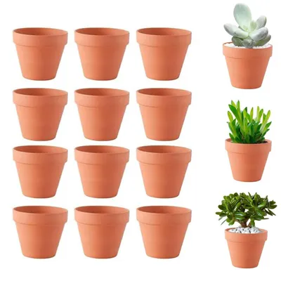 Immagine prodotto di Omgoods - Set di 12 vasi in terracotta con fori di drenaggio per piante