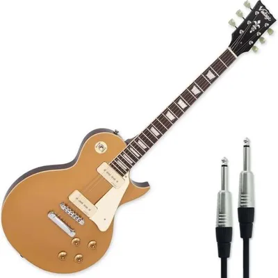 Produktbild von Vintage E-Gitarre V100GT Reissued Gold Top mit Kabel