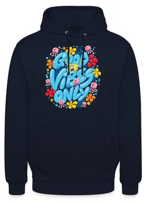 Produktbild von Spreadshirt Spongebob Schwammkopf Good Vibes Only Uni Hoodie, L, Navy