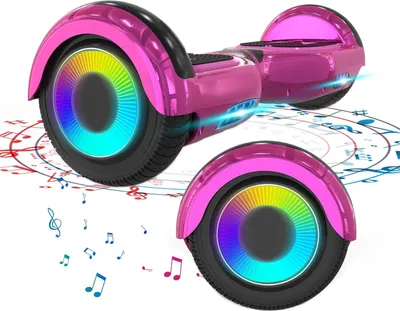 Produktbild von MEGA MOTION Hoverboards, 6.5 Zoll mit Bluetooth Lautsprecher, Kommt mit cool leuchtendem Rad, mit LED-Leuchten, Geschenk für Kinder und Jugendliche
