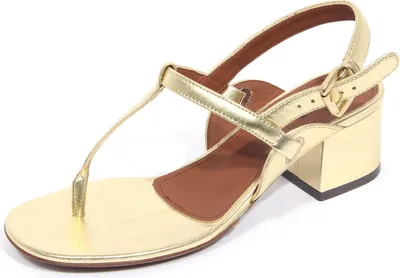 Produktbild von G4598 infradito donna L'AUTRE CHOSE gold leather sandals woman