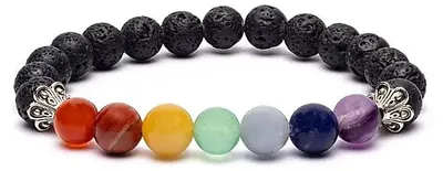 Produktbild von Chakra-Armband Lavastein elastisch – ±8 mm Packung mit 3 Stück