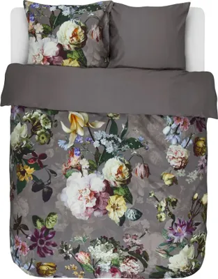 Produktbild von Essenza Home Baumwollbettwäsche Fleur  Farbe Taupe Größe 135x200 80x80